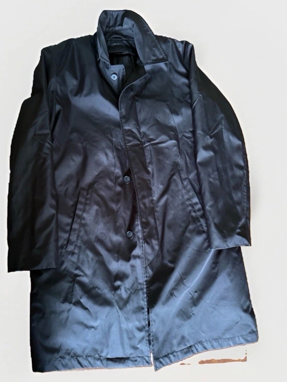 Alfani Black Men's Trench Coat with Collared Neck